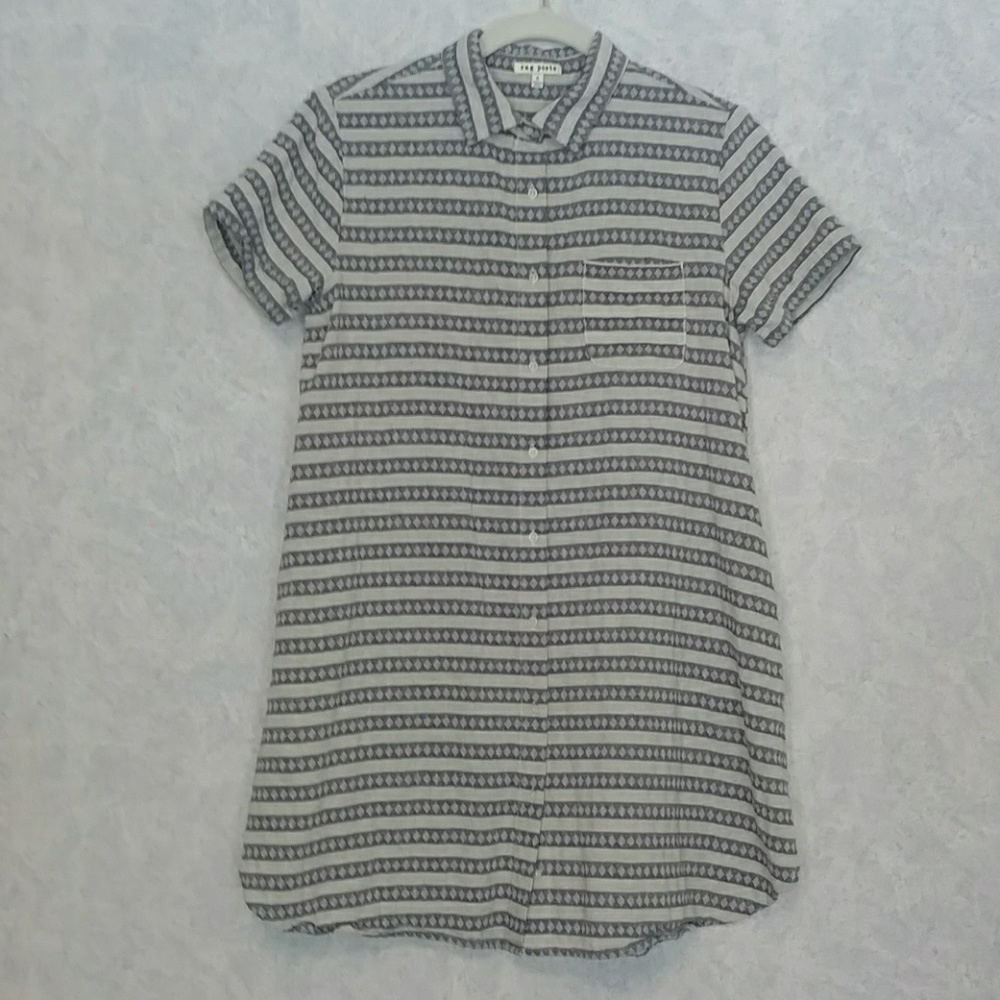 Rag Poets Cotton Swing Dhirt Dress with Pockets SMALL